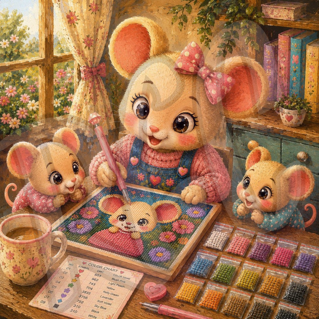 Diamond Painting Mommy Mouse