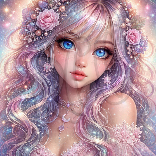 Mystical Beauty with Glowing Eyes