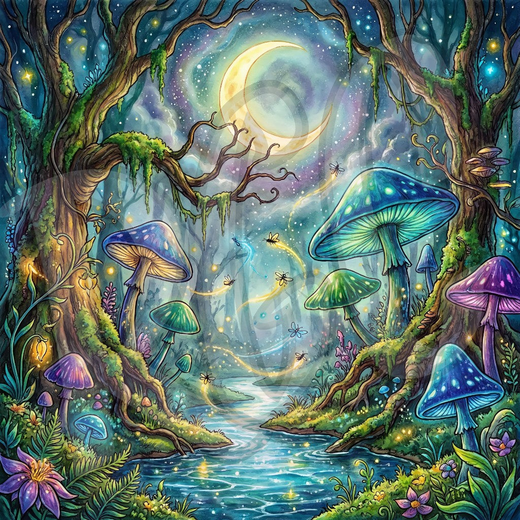 Moonlit  Mushroom Hollow
