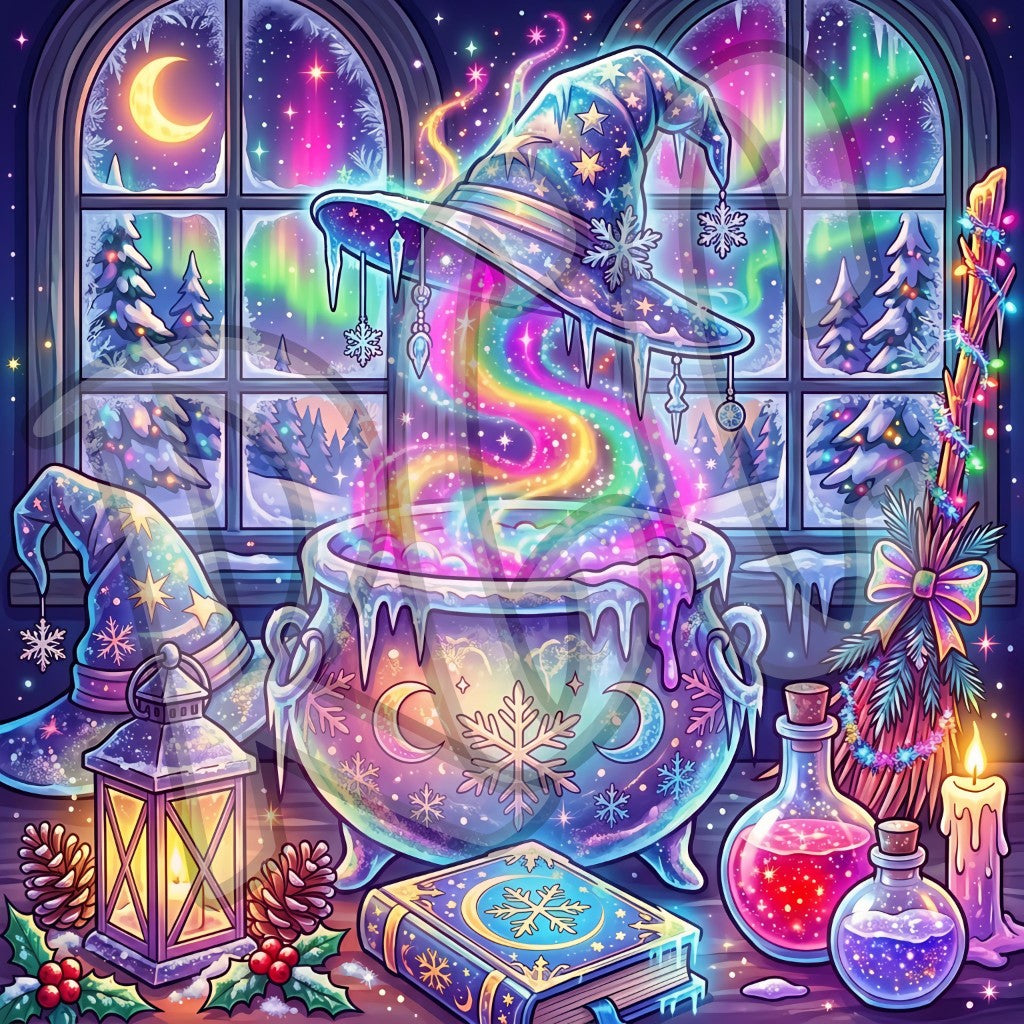 Enchanted Winter Witch's Cauldron