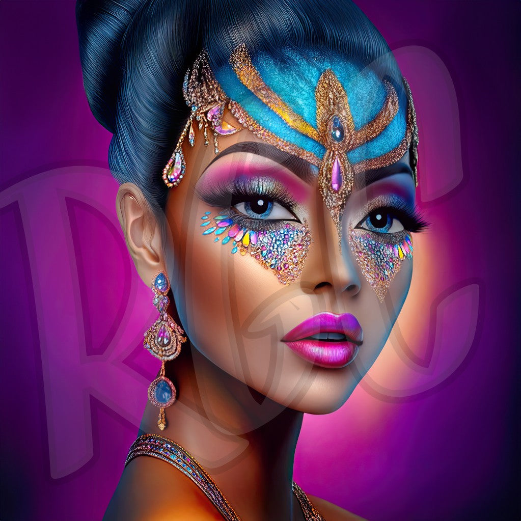 Rainbow Flower Face Illustrated