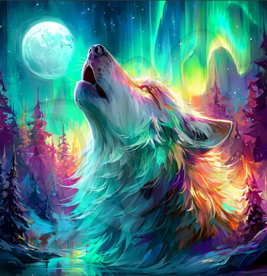 Mystic howling wolf