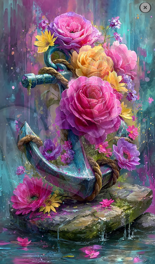 Colorful Blossoming Flowers on Anchor