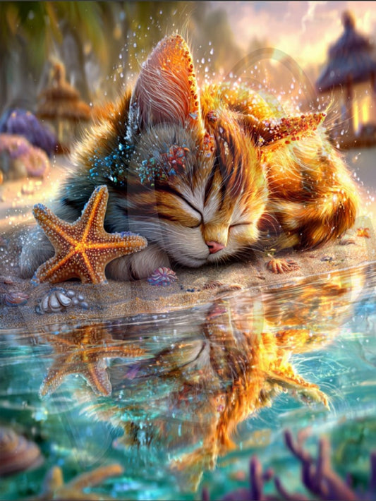 Kitty & Starfish Reflection