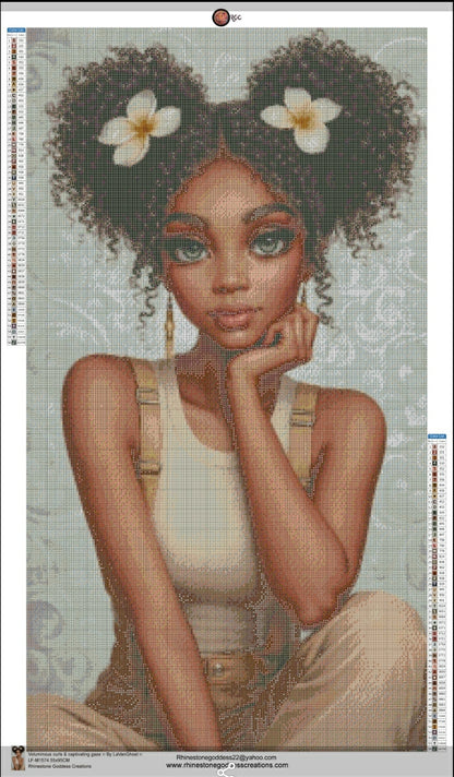 Voluminous curls & captivating gaze