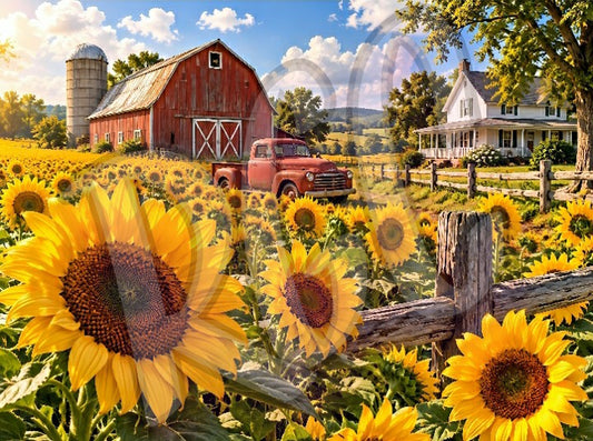 Sunflower Country Landscape