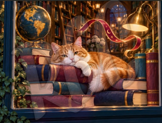 Bookshop Window Cat