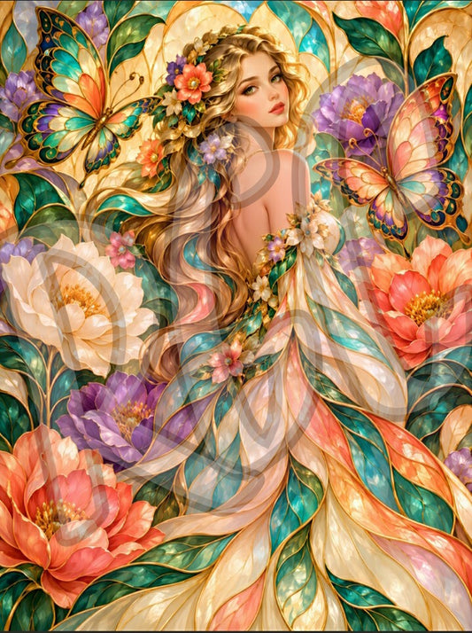 Golden Butterfly Garden Lady