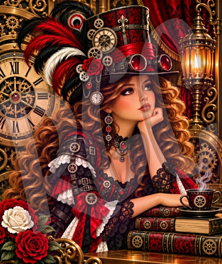 Steampunk Lady in the Clockwork Atelier