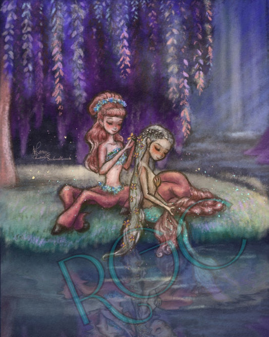 With Centaur lady by the lake