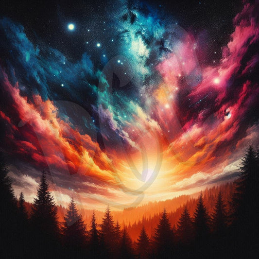 Starry sunset