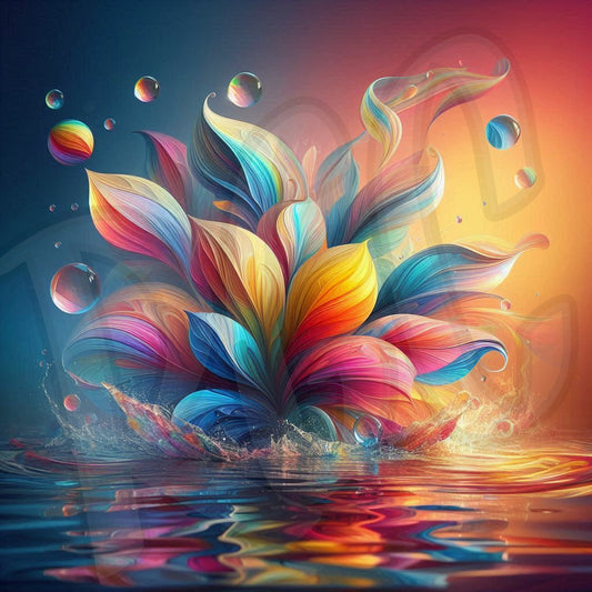 Abstract leaves in water