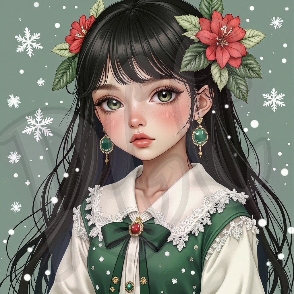 Snowflakes & Poinsettias