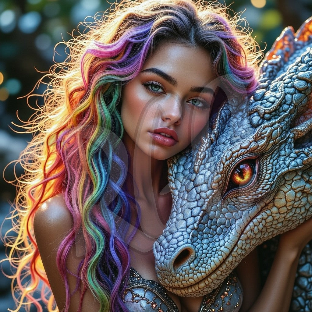 Scaly Dragon with girl