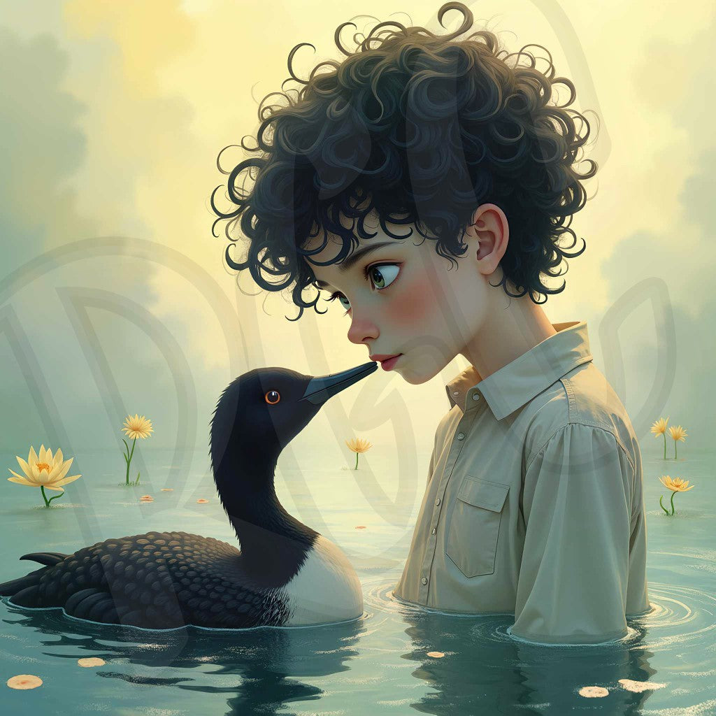 Boy with loon