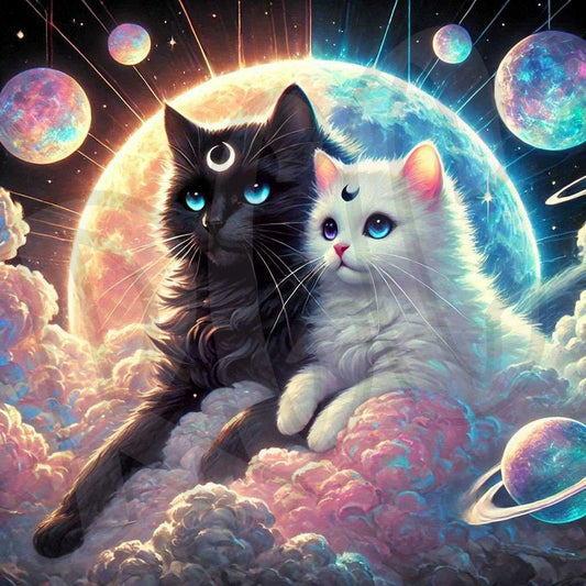 Celestial cat couple