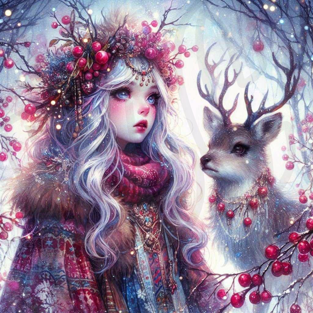 Cranberry girl & reindeer