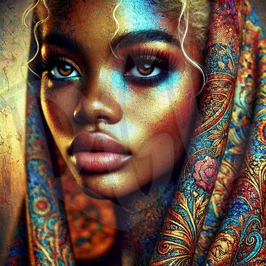 Gold tapestry woman