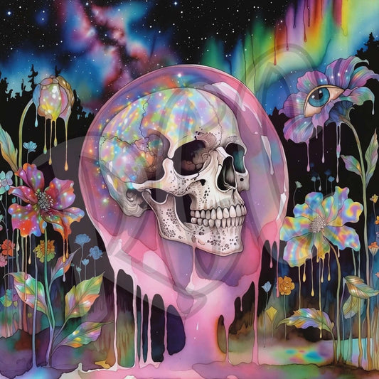 Pink Blob with Skull