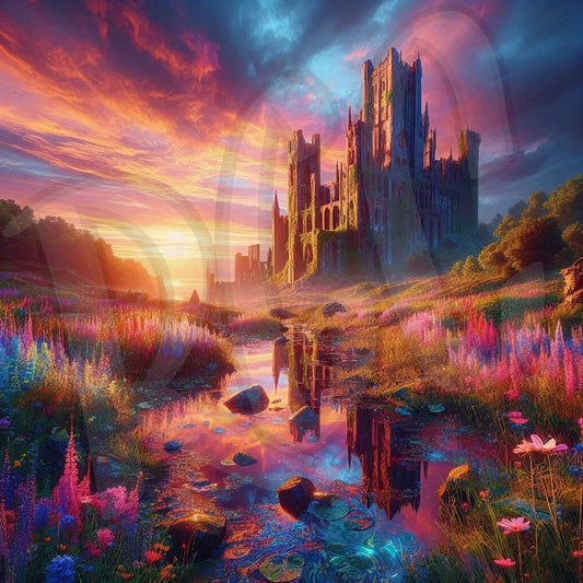 Castle Floral Landscape