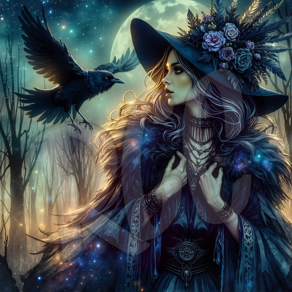 Raven and Victorian Nu Goth Woman