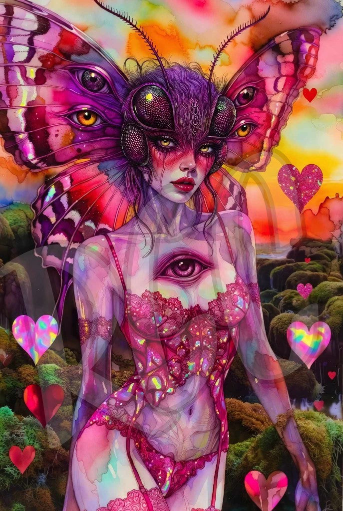 Valent-eye-ne Moth Woman