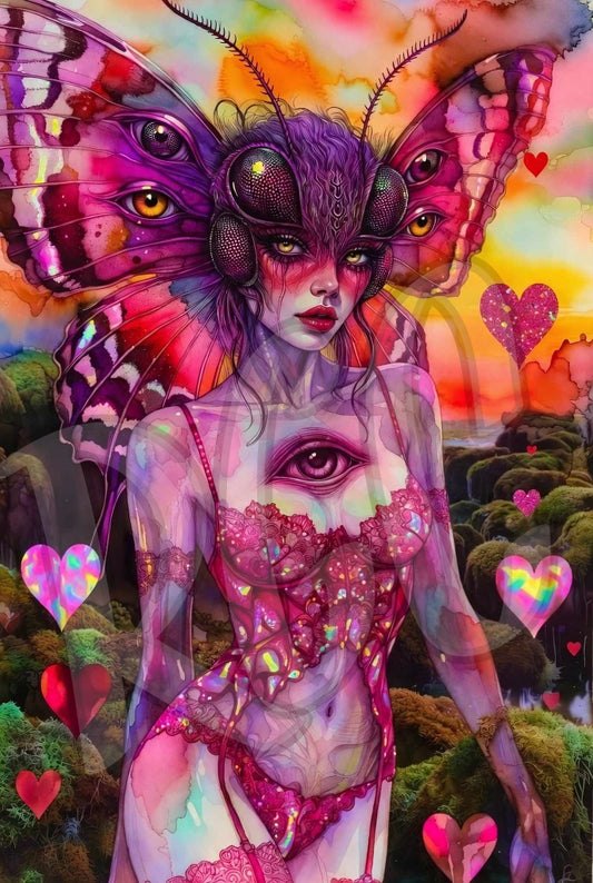 Valent-eye-ne Moth Woman