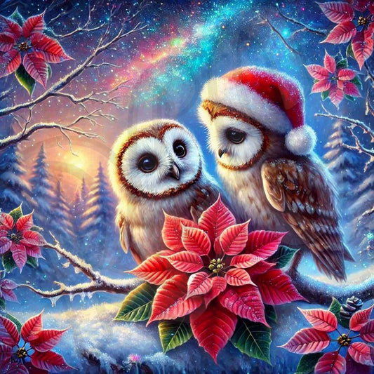 Owls & Poinsettia 1-4