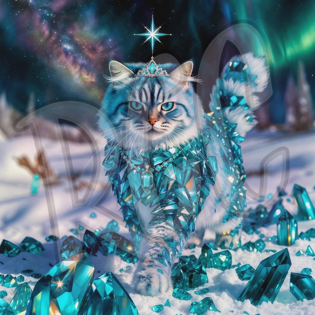 Aquamarine Crystal Cat