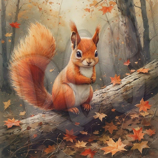 Squirrel on a log