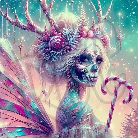 Candy Cane Sugar Skull Fairy