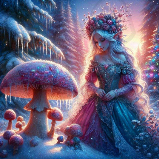 Elf princess in festive forest