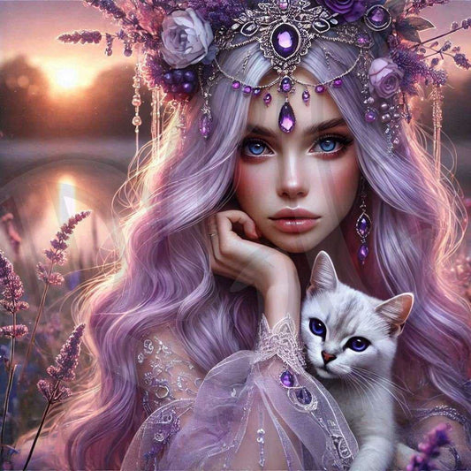 Amethyst Goddess with Cat 1&2