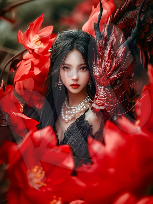 Crimson Dragon & Pearls