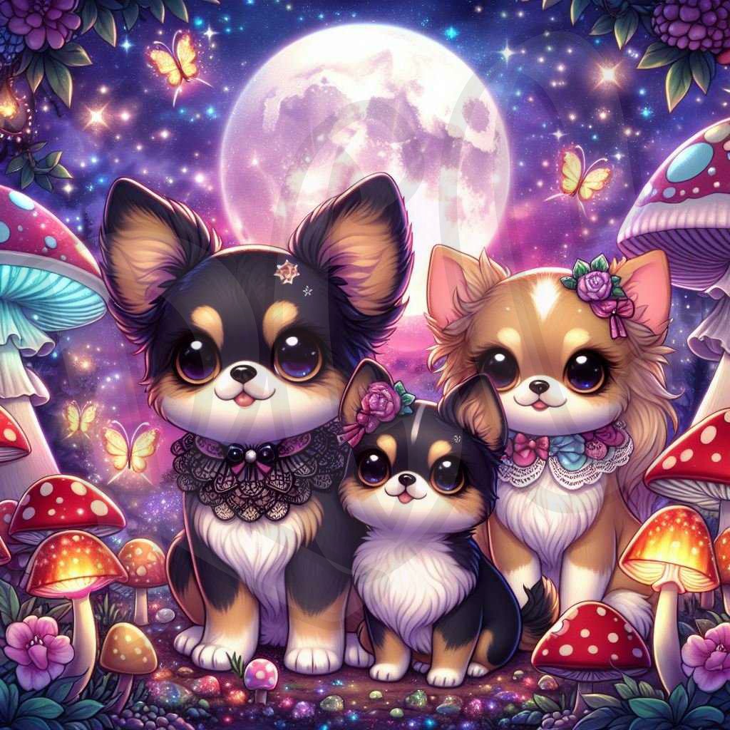 Toadstool Mushroom Chihuahuas 1&2