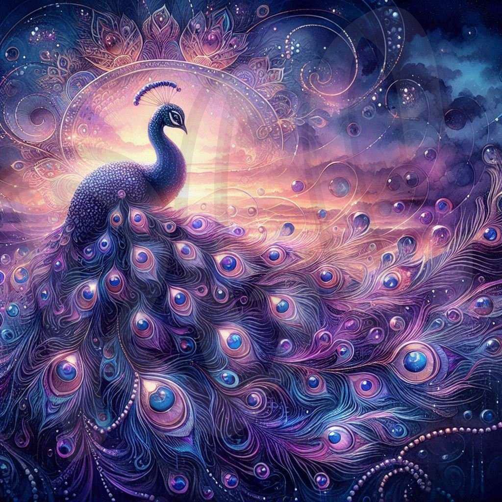 Purple Peacock Sunset – Rhinestone Goddess Creations