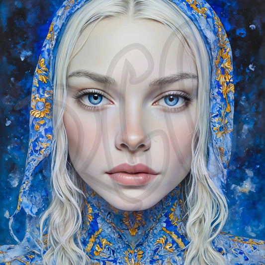 Tapestry women in blue